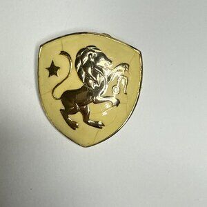 Hattie Carnegie Gold Tone Coat of Arms Brooch/Pendant Crowns Fleur de Lis Rare